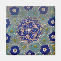 Blue and Turquoise Maiolica Tiles Fridge Magnets