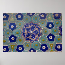 Blue and Turquoise Maiolica Tiles Poster