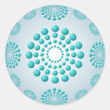 Blue and Turquoise Polka Dot Round Sticker