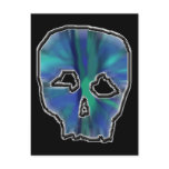 Blue and Turquoise Skull. Postcard