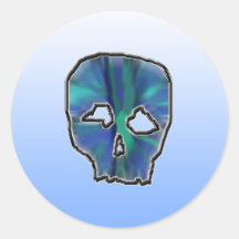 Blue and Turquoise Skull. Stickers