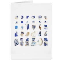 Blue and White Beach China Card