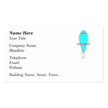 Blue and White Bird. Budgie. Business Card Template