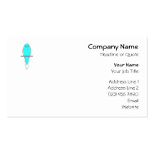 Blue and White Bird. Budgie. Business Cards