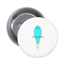 Blue and White Bird. Budgie. Pin