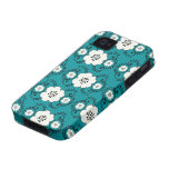 blue and white boho chic flower damask pattern iPhone 4/4S covers