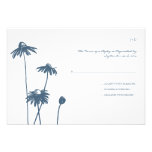 Blue and White Chic Flower Wedding RSVP Custom Invitations