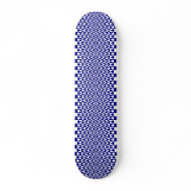 blue and white curtain skateboard
