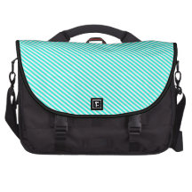 Blue and White Diagonal Stripes Computer Bag