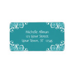 Blue and White Floral Avery Label