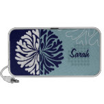 blue and white floral pattern Speakers