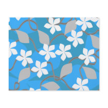 Blue and White Flowers. Floral Pattern. Flyers