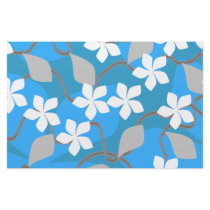 Blue and White Flowers. Floral Pattern. Stationery
