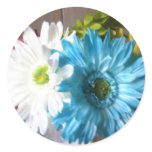 Blue and white flowers stickers