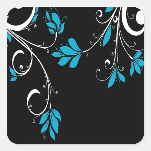 Blue and White Flowers Stickers