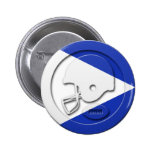 Blue and White Football and Helmet Pinback Buttons