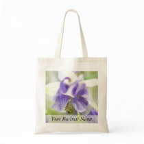 Blue And White Frilly Columbine Tote Bag