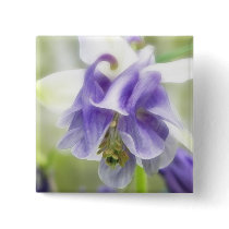 Blue And White Frilly Columbine Pin