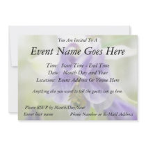 Blue And White Frilly Columbine Personalized Announcements