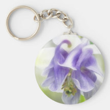Blue And White Frilly Columbine Keychain