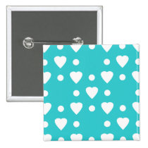 Blue and White heart pattern buttons