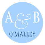 BLUE AND WHITE NAME TAG STICKER SEAL