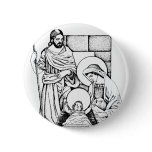 Blue and White Original Nativity Pin