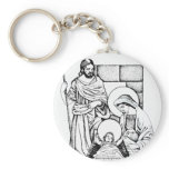 Blue and White Original Nativity Key Chain