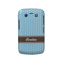 Blue and white polka dots BlackBerry Bold case