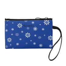 Blue and white snowflakes coin purses
