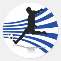 Blue and White Soccer Player Stickers