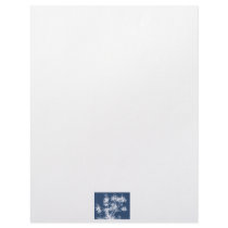 Blue and white stark leaves graphic cutout letterhead design