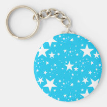 Blue and White Stars pattern keychains