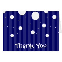 Blue and White Stripes and Polka Dots Cards