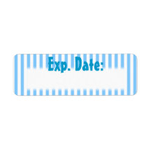 Blue and White Stripes Expiration Date Labels