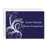 Blue and White Sweet Sixteen Invitation