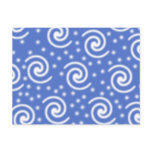 Blue and white swirls and dots pattern. post card
