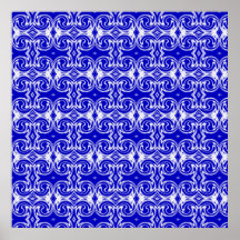 Blue and White Swirls Print Colossal
