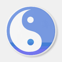 Blue and White Taijitu Yin Yang Symbol Magnet