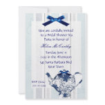Blue and White Tea Party Bridal Shower Invitation