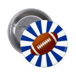 Blue and White Team Colours Retro Football Pinback Button