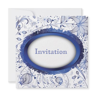 blue and white wedding invitation by funny_tshirt