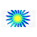 Blue and Yellow flower Custom Photo Card
