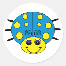 Blue and Yellow Ladybug Sticker