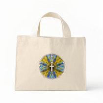 Blue and Yellow Rosary Dream Catcher Canvas Bags