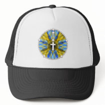 Blue and Yellow Rosary Dream Catcher Mesh Hats