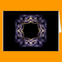 Blue and Yellow Sparkling Fractal Art Frame cards