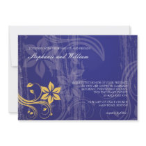 Blue and Yellow Swirl Wedding Invitation