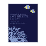 Blue and Yellow Tropical Fish  Save the Date Post Card