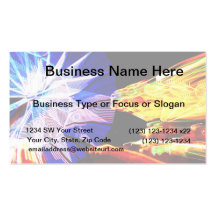 BLue and Yellow Zoomed Fair Rides Business Card Template